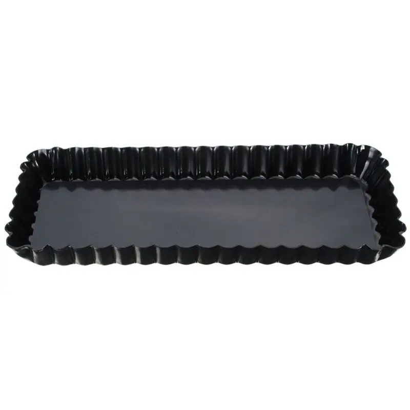 New Rectangle Fluted Pie Tart Pan Mold Baking Removable Bottom Nonstick Quiche Tool