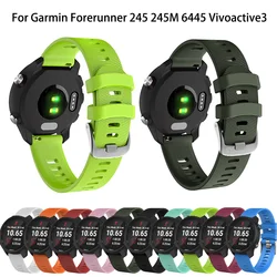 Garmin Vivoactive3 Forerunner 245 245M 645 용 실리콘 교체 스트랩 Vivoactive 3 음악 스트랩 팔찌 용 스마트 팔찌