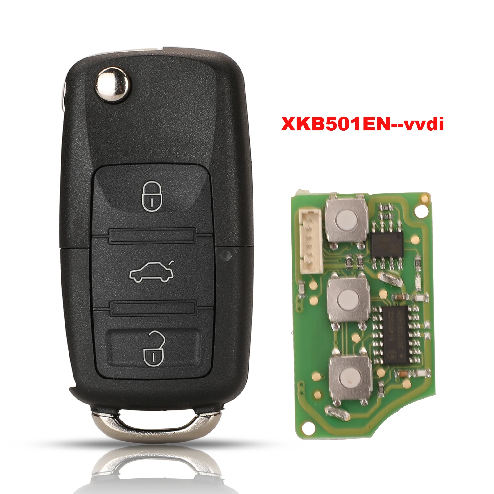 Jingyuqin VVDI Wired Remote Car Key Control For Xhorse VVDI/VVDI 2 Part Number XKB501EN 3 Buttons Fob