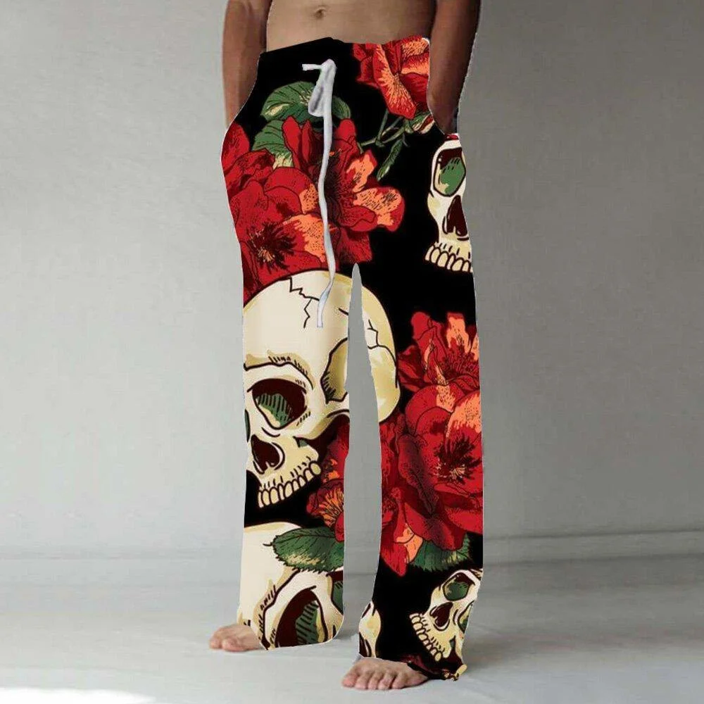 Skull Space Panting Summer 3D All Over Printed Wide Leg Pants Casual Streetwear Joggers Women Men Clothing US Size Dropship