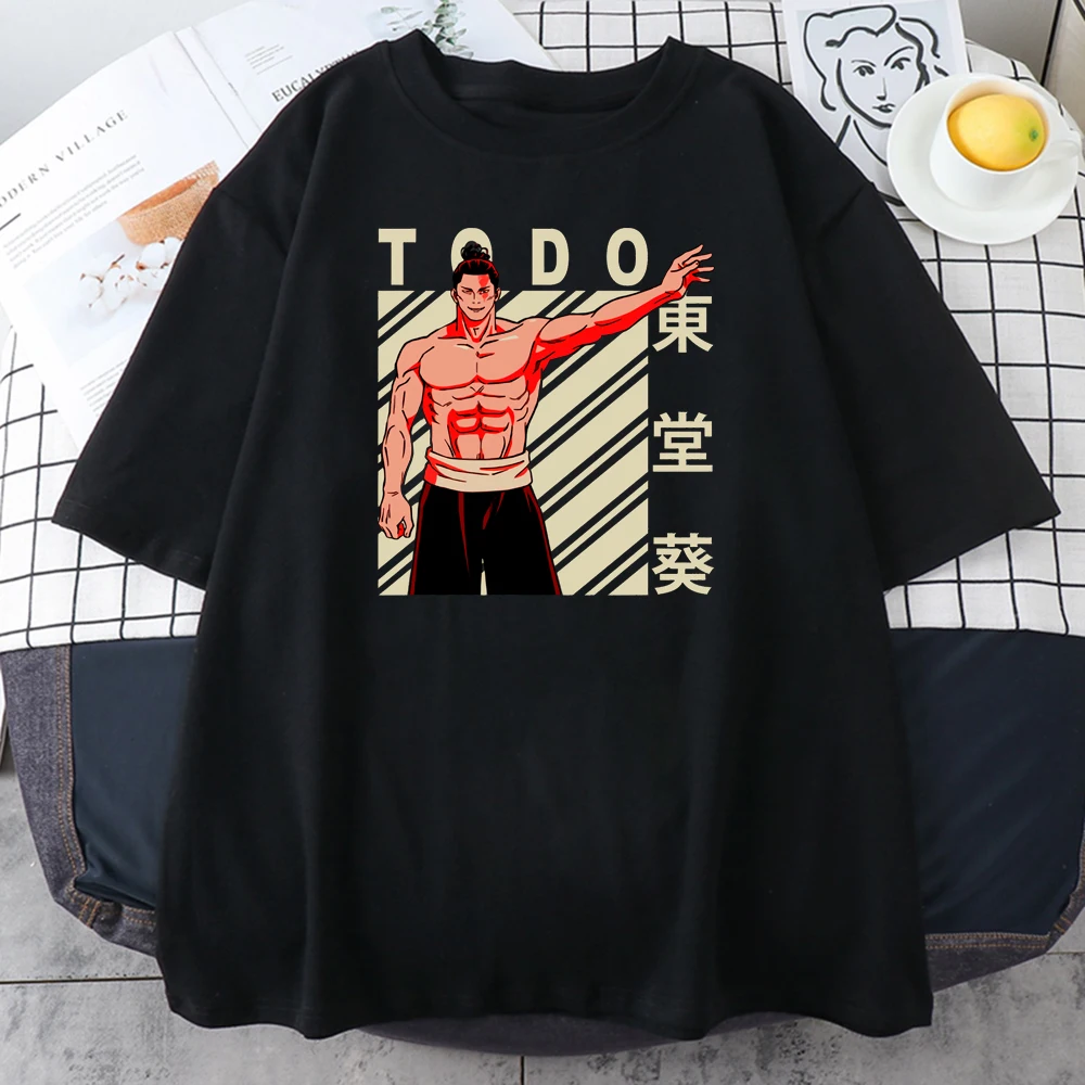 Jujutsu Kaisen Aoi Todo Anime Woman T shirt Casual Hip Hop Short Sleeve Oversized Top Summer Harajuku Crewneck Black Tshirt