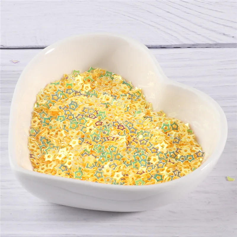 10g/bag 4mm Hollow Plum Shape Sequins Mix Macaroon Hollow Heart Star Nails Sequin Glitters Craft Wedding Decor Confetti