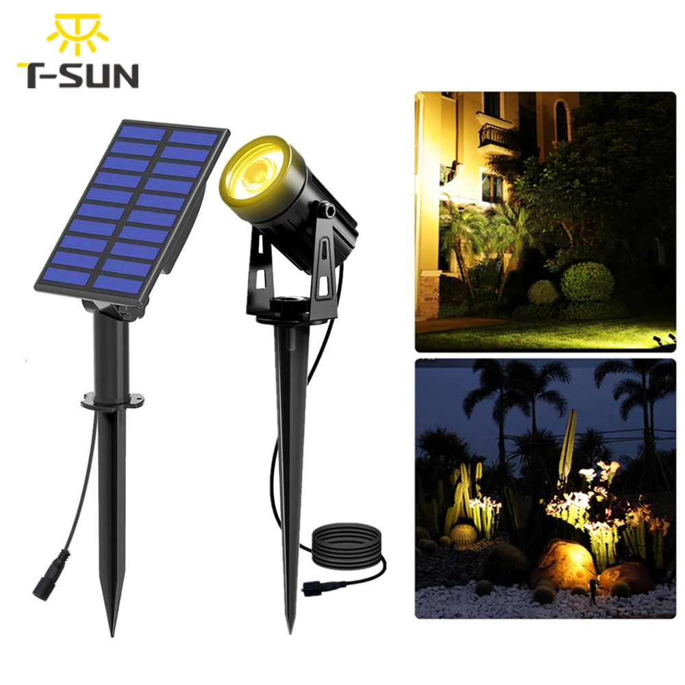 

T-SUN Solar Light Outdoor Solar Powered Spotlight IP65 3000k/6000k Garden Light Solar Floodlights Lamp For Path Yard Decoration