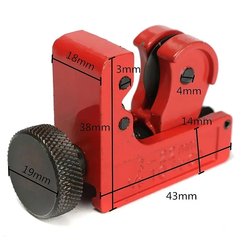 1PC 3-22/3-16mm Mini Alloy Steel Pipe Tubing Cutter Cutting 1/8-inch to 7/8-Inch for Pipe Copper PVC Thin Stainless Steel Tube