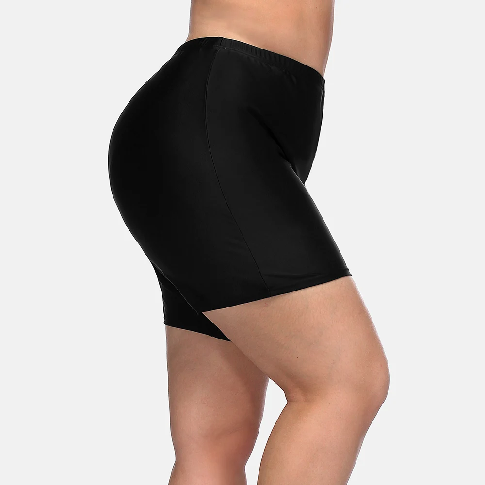 Anfilia-pantalones cortos de cintura alta para mujer, bañador de talla grande, parte inferior de Bikini, ropa de baño