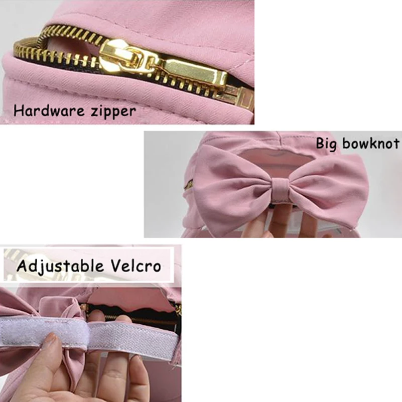 Summer Women Ponytail Empty Top Cap Wide Brim Anti-UV Bowknot Beach Hat Ladies Foldable Zipper Decoration Travel Sunscreen Caps