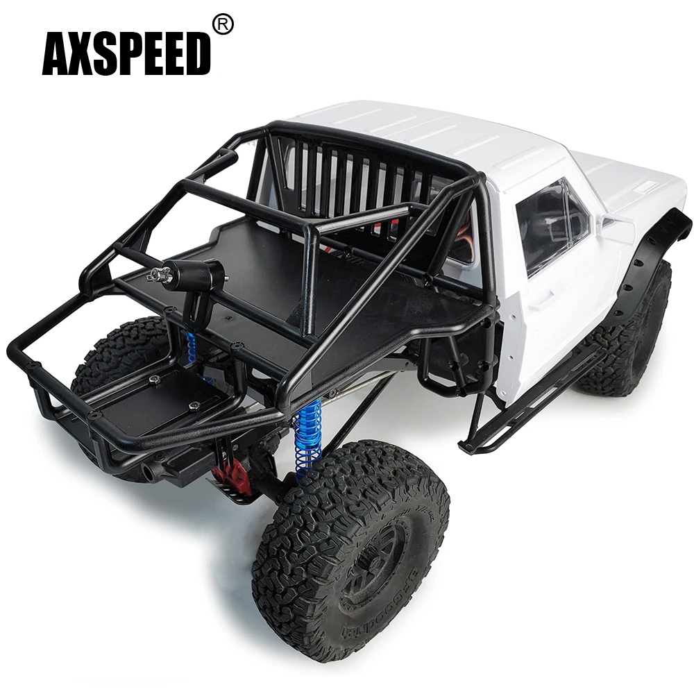 AXSPEED Body Cab & Back-Half Cage Frame Chassis for TRX4 SCX10 90046 Redcat GEN 8 Scout II 313/324mm 1/10 RC Crawler Car