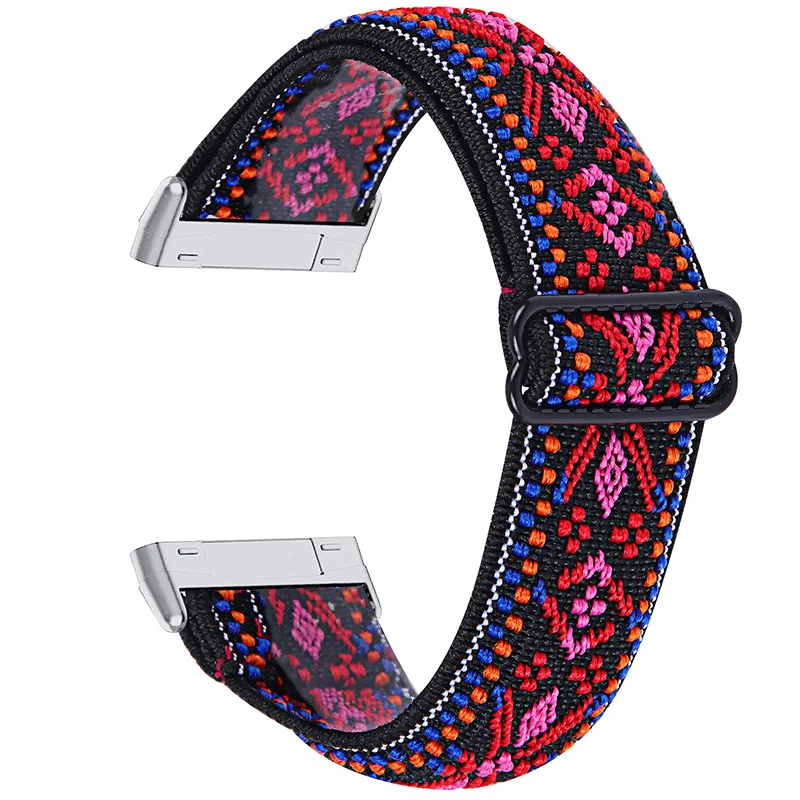 Adjustable Nylon elastic band for Fitbit versa 3 versa 4 smart watch band Woven watch strap for fitbit sense sense 2 accessories