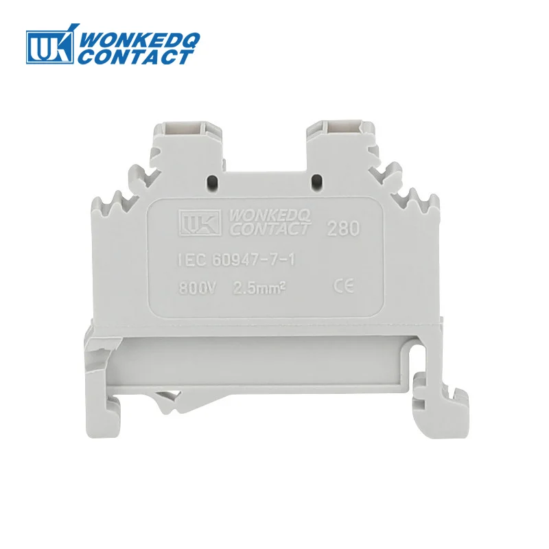 10Pcs 280-101 Spring-Cage Connection Mount 2-Conductor Plug 2.5 mm² 280 101 Clamp Wire Connector Din Rail Terminal Block