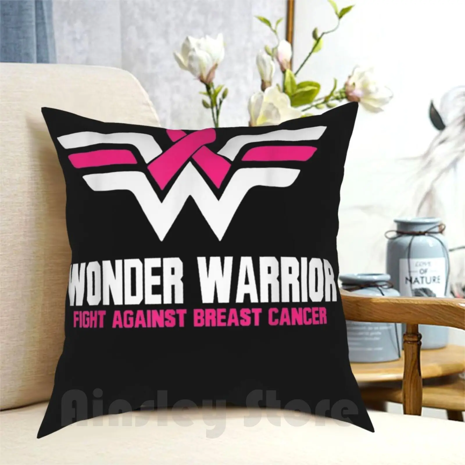 Super Hero Breast Cancer For Women Pillow Case Printed Home Soft Throw Pillow Cancer Breast Awareness Pink