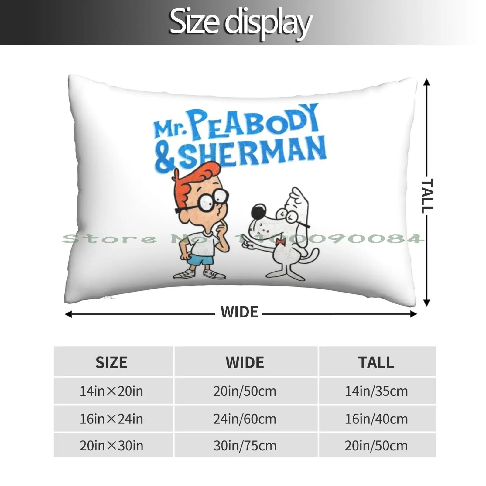 Tribute To Jay Ward Cartoons : Mr. Peabody And Sherman With Logotype Pillow Case 20x30 50*75 Sofa Bedroom Animation 1960s