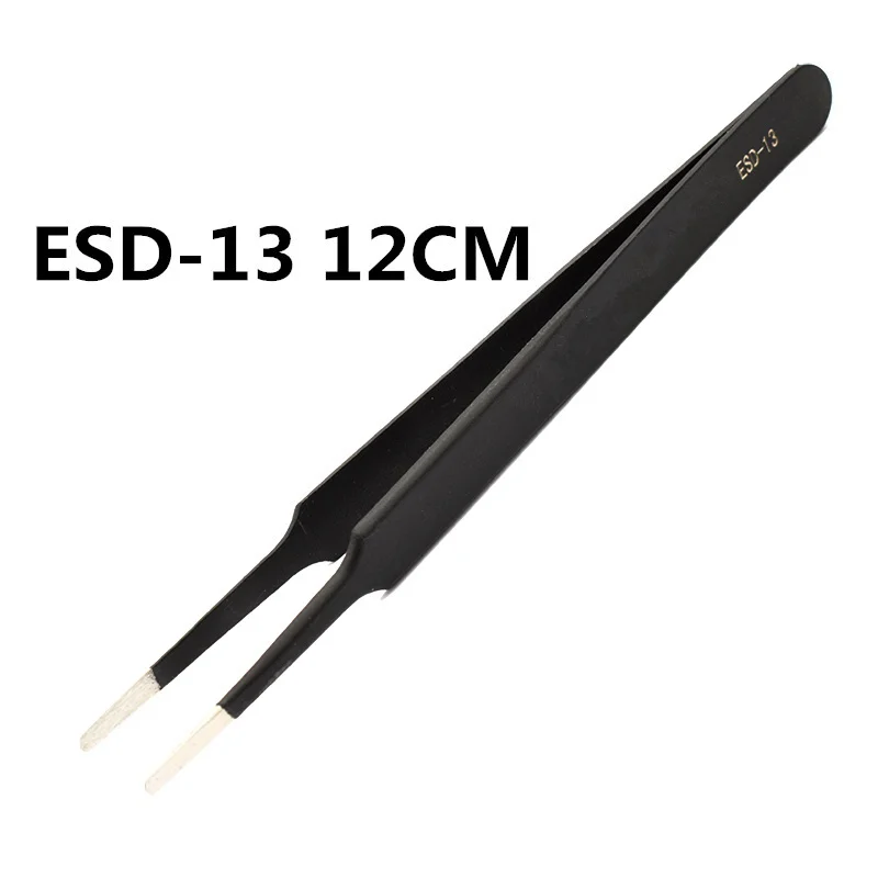 طقم ملقط مقاوم للصدأ مضاد للساكنة ، ملقط صناعي ، أدوات إصلاح الهاتف المحمول ، ملقط دقيق من ESD ، es10 إلى ESD15 ، #6