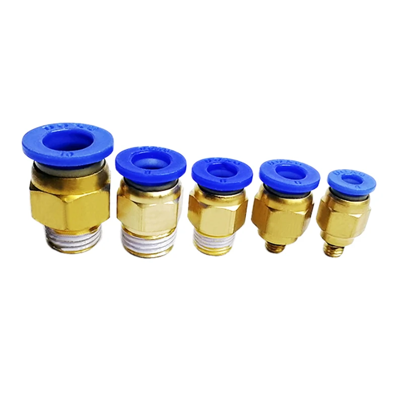 4-10PCS PC Series Pneumatic hose quick Release Fitting Connectors Thread BSPT 1/8 1/4 3/8 1/2 Male Straight One-Touch Fittings