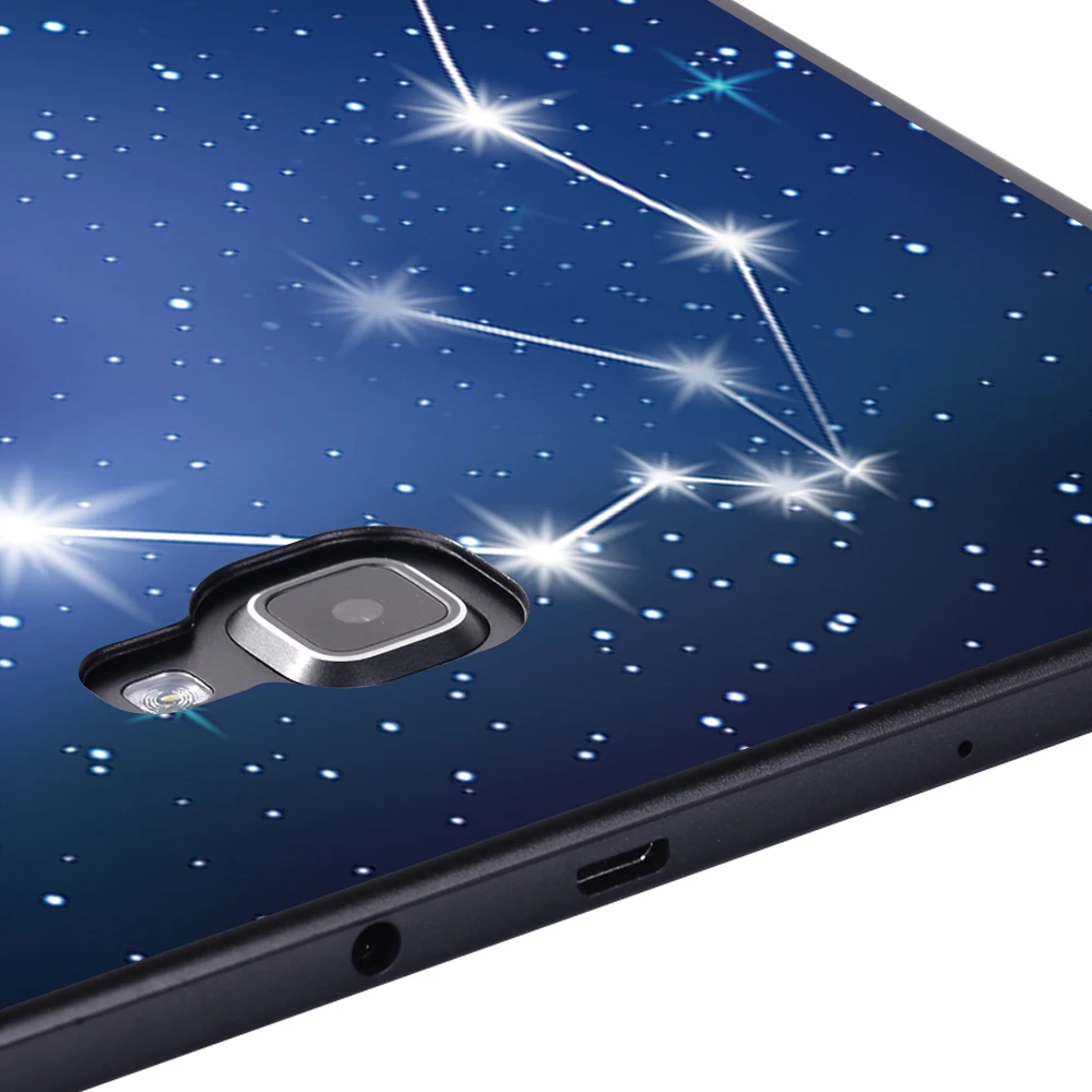 For Samsung Galaxy Tab A A6 10.1 T580 T585 Anti-fall Hard Shell Tablet Protective Case with Starry Pictures of 12 Constellations