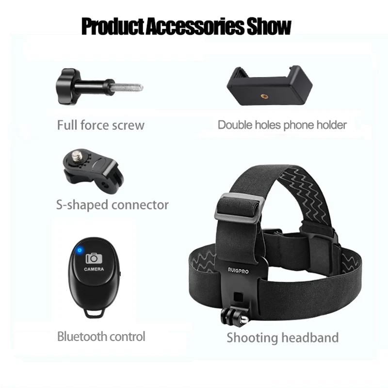 Phone Head Mount GoPro Strap for iPhone, Samsung Galaxy, & Note All Smartphones universal adapter connect the clip chest strap