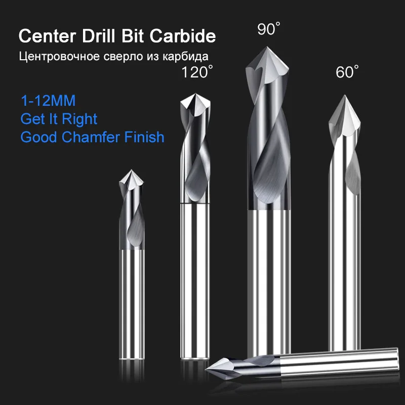 Spot Drill 60 90 120 Degrees 0.5-20mm Chamfer Mill Stub Start Location Center Bit CNC Router Bit Milling Cutter Carbide End Mill