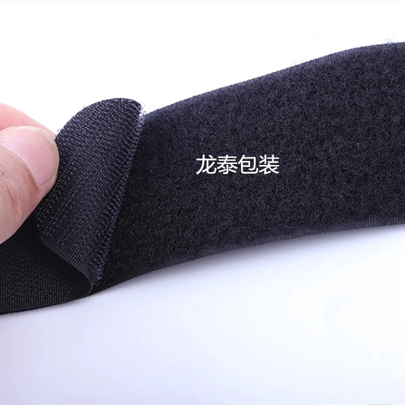 10 pz/lotto Nero Riutilizzabili In Nylon Auto Adesivo Gancio e Anello di Cavo Cavo Cravatte Tidy Cinghie PC TV Organizzatore 20- 60 centimetri di Lunghezza 2 centimetri di Larghezza