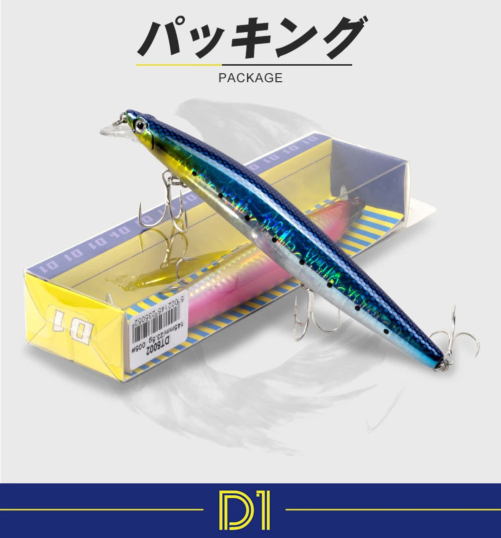 D1 Minnow-Angelköder, die schwimmende 145 mm/120 mm künstliche Wobbler für Barsch-Thunfisch-Flatfish aufhängt – Detail 7