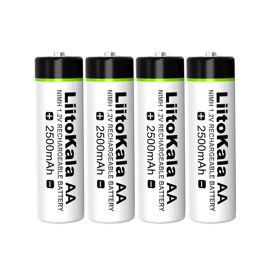 10 قطعة الأصلي Liitokala 1.2V AA 2500mAh ني mh قابلة للشحن بطارية aa ل درجة الحرارة بندقية التحكم عن بعد ماوس لعبة بطاريات