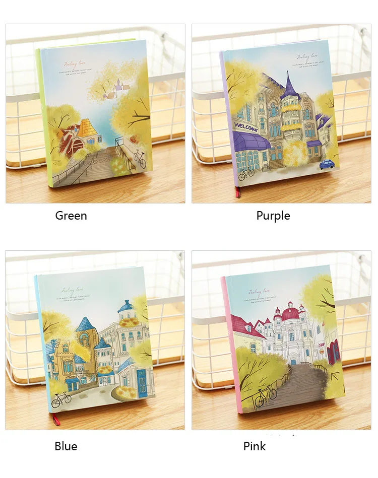 Sharkbang City Building Series 32K 146 Sheets Diary Notebook Journals Painted Planner Agenda Sketchbook Hardcover Stationery