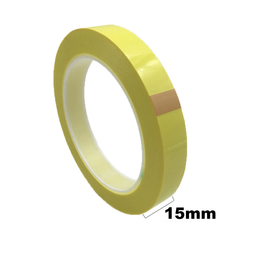 50M/roll, 15mm Wide Adhesive Insulation Mylar Tape for Transformer, Motor, Power Battery, Coil Wrap, Anti-Flame Yellow