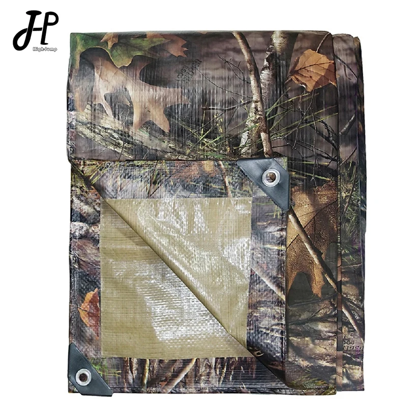 Bionic Camo PE Tarpaulin Waterproof Shade Cloth Outdoor Garden Canopy Sunshade Camping Tent Tourist Beach Awnings Sun Shelter