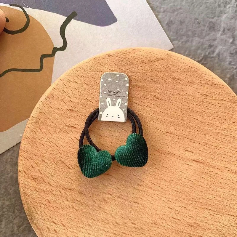 2 pezzi di velluto cuore plaid stella pulsante fasce elastiche per capelli corda per capelli in gomma cravatta per capelli per ragazze scrunchie porta coda di cavallo accessori per gomma