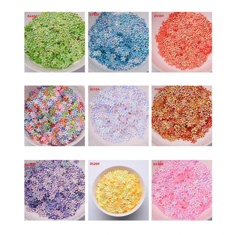 Sharp plum blossom PVC bulk sequins are used for wedding decoration clothes shoes hats decoration and DIY beauty accessories