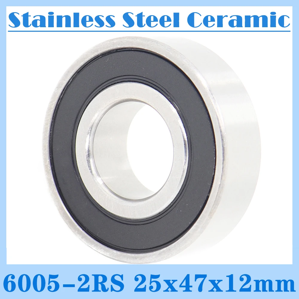 6005 Bearings 25*47*12 mm ( 1 PC ) Bicycle Hub Wheel Hybrid 440C Stainless Steel Rings With Si3N4 Ceramic Balls Bearing S6005