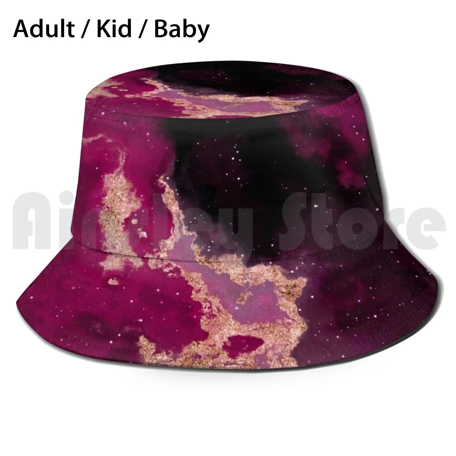 100 Nebulas In Space Pink Black And Gold 018 Sun Hat Foldable UV Protection Abstract Astronaut Astronomer Astronomers