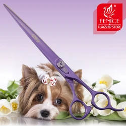 Fenice 7.0/7.5/8.0 inch Violet Professional Grooming Cutting Scissors for Dog Pets JP440C Animal Haircutting Shear