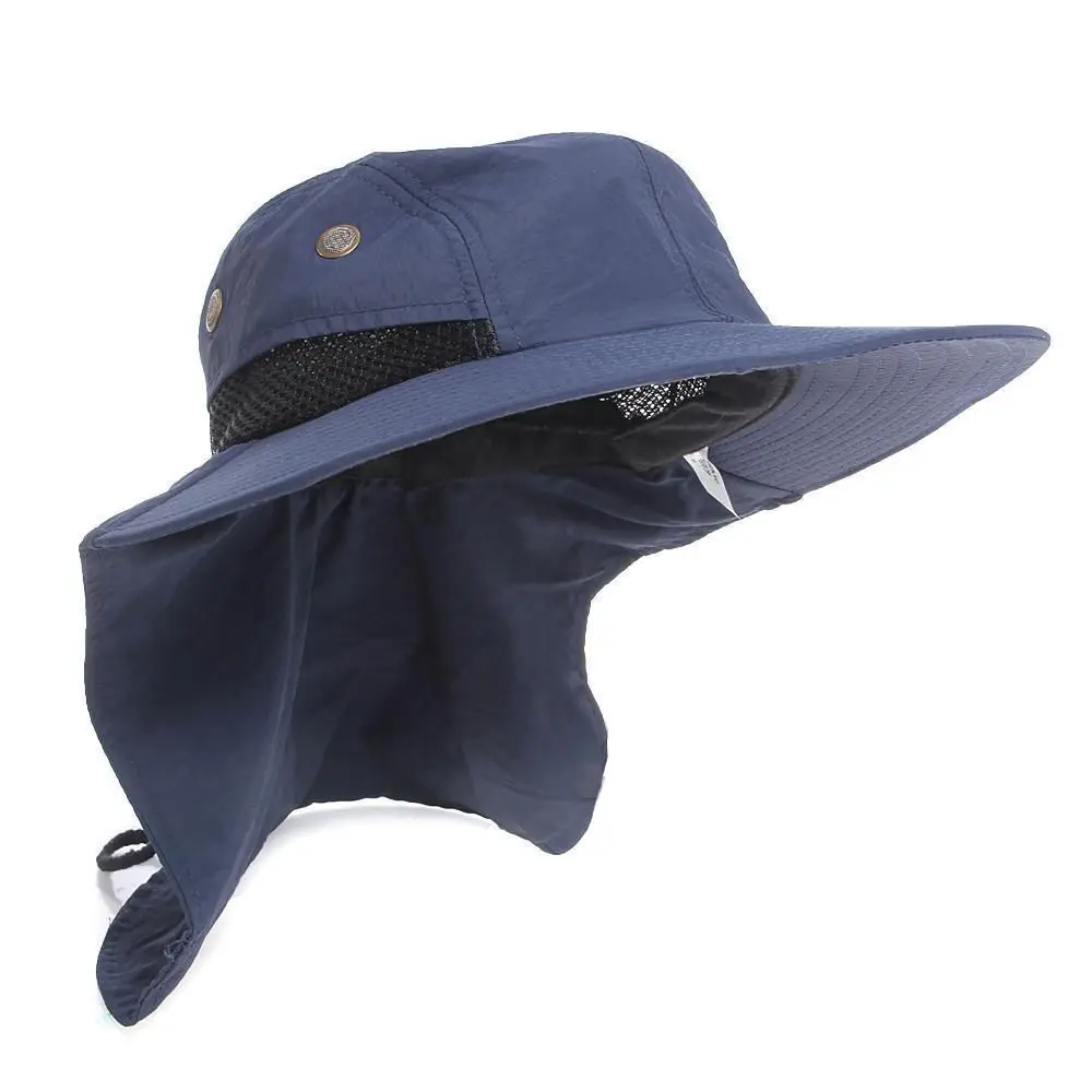 Summer Hot New Function Neck Flap Boonie Hat Fishing Hiking Safari Outdoor Sun Brim Bucket Bush Cap Casual Style