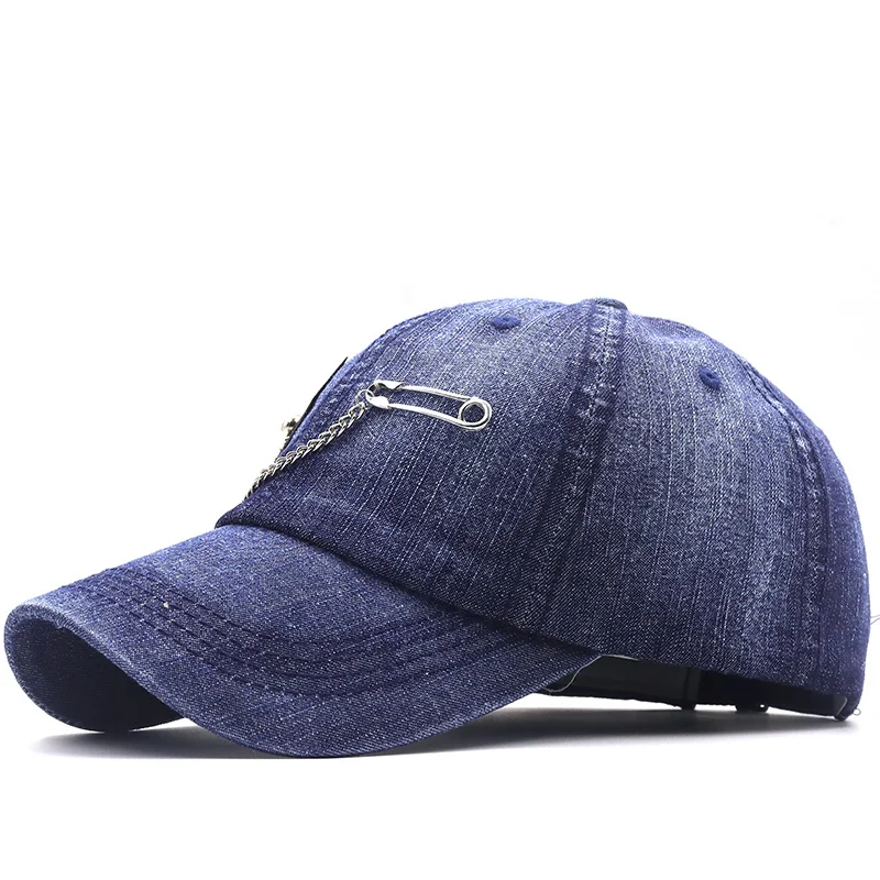 

Women's Baseball Cap pin Patch Denim Snapback Hats Jeans Woman Female Cap Cowboy Summer Sun Hat