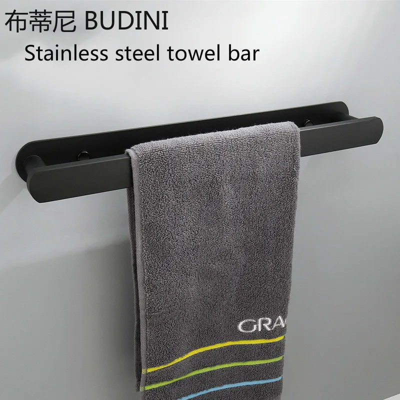 New Product Stainless Steel Towel Single Rod Bathroom Hanging Towel Rack Towel Rack Curved Corner Bathroom Hardware Pendant