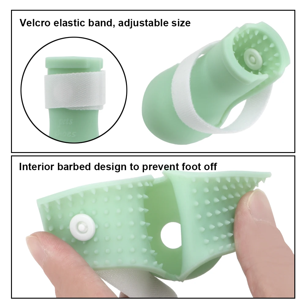 Paw Protector Boots Silicone Cut Nails Bath Anti-Scratch Bite Washing Cat Feet Set Bath Supplies Adjustable