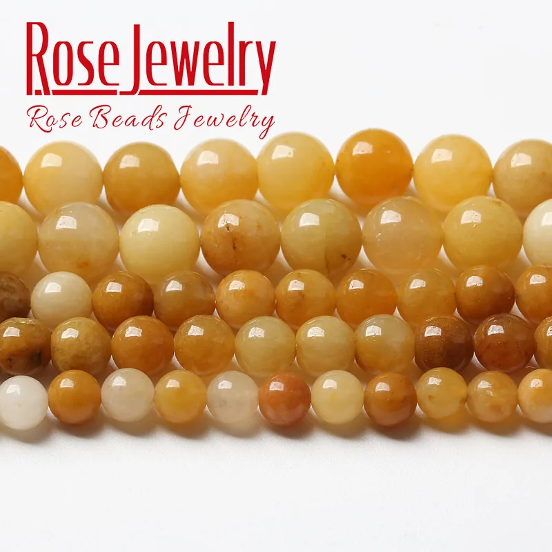 Wholesale Natural Yellow Aventurine Gem Beads Round Loose Beads For Jewelry Making DIY Bracelets Accessories 4 6 8 10 12mm 15