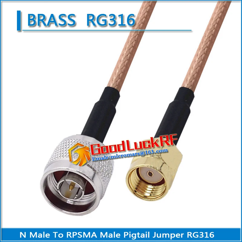 1X Pcs High-quality N Male to RP-SMA RPSMA RP SMA Male Coaxial Type Pigtail Jumper RG316 Cable RPSMA to N  Low Loss