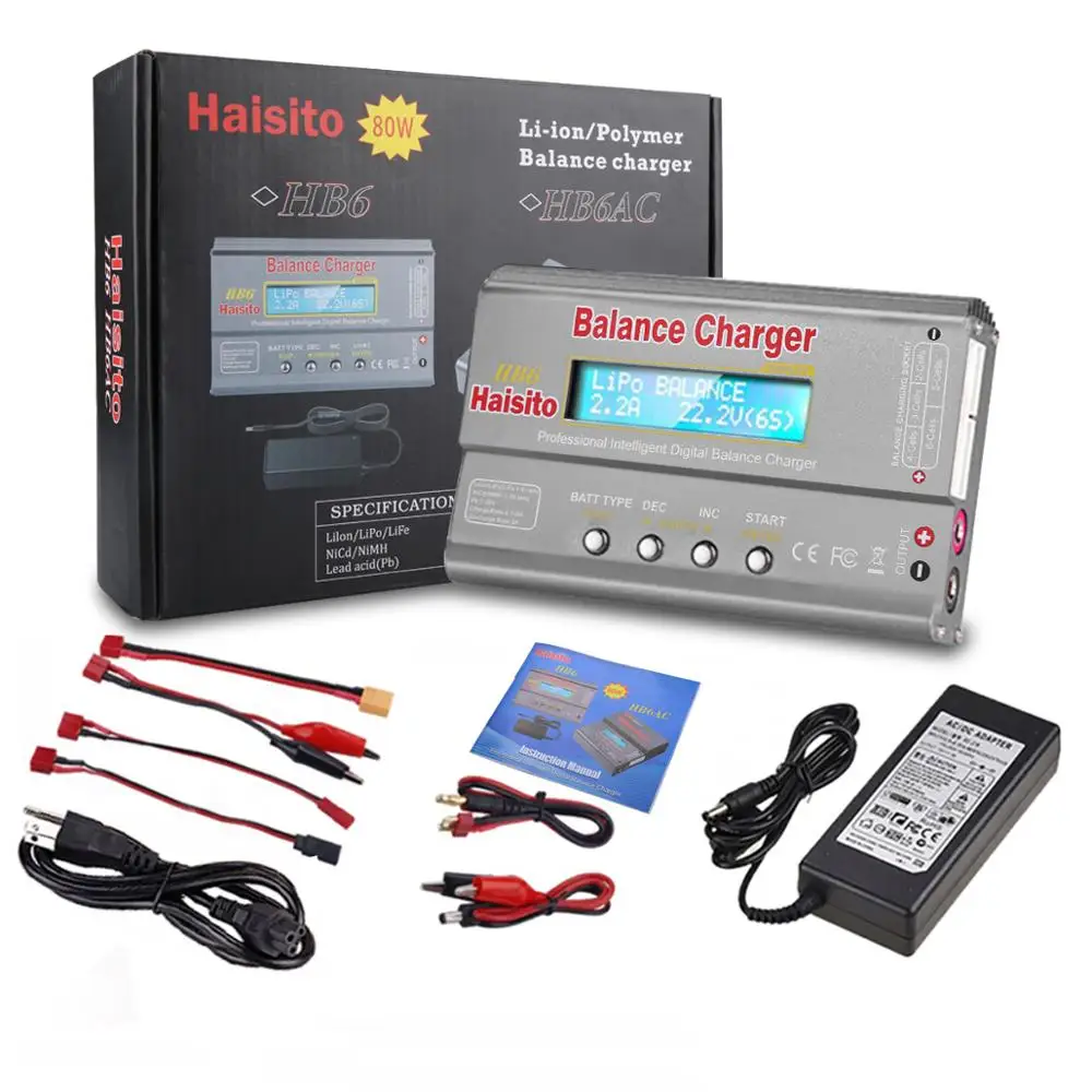 HTRC imax b6 80W Lipo Charger For Lipo NiMh Li-ion Ni-Cd Battery Balance Charger Discharger With 12V 6A Power Supply Optional