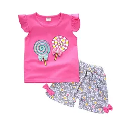 Vêtements d'été décontractés pour bébés filles, 2 pièces/ensemble, tenue de sport pour nouveau-né, survêtements pour enfants, nouvelle collection