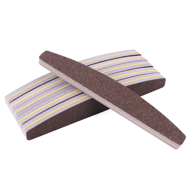 100pcs/lot Brown Nail File 100/180 Boat Nail Sanding Sponge Buffer Blocks Washable Pedicure Manicure Care Nail Art Tools