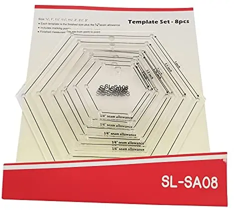 Mini Hexagon Quilting Template for Domestic Sewing Machine 1 Set = 8pcs #SL-SA08