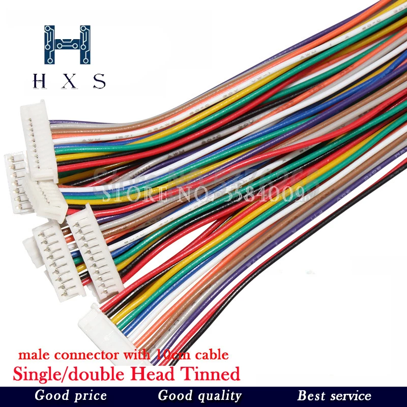 

10pcs/lot JST XH 2.54 2/3/4/5/6/7/8/9/10 Pin Pitch 2.54mm Connector Plug Wire Cable 30cm Length 26AWG