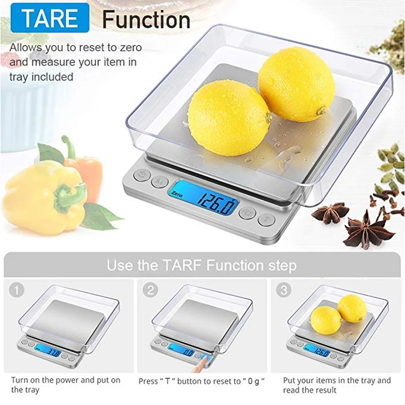 0.01g/0.1g Precision LCD Digital Scales 500g/3000g Mini Electronic Grams Weight Balance Scale for Tea Baking Weighing Scale