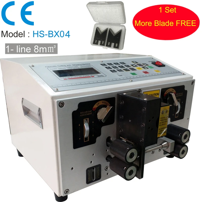 

HS-BX04 Touch Screen Automatic Wire Stripping Machine, 0.1-8mm² Electric Cable Cutter Stripper with Extra Blades Set & Free Test