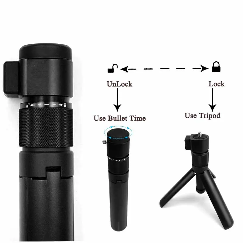 Bullet Time/Rotary Handle Monopod/Telescopic Rod Invisible Selfie Stick For Insta360 X4 /ONE R X3 X2 Ace Pro Accessories