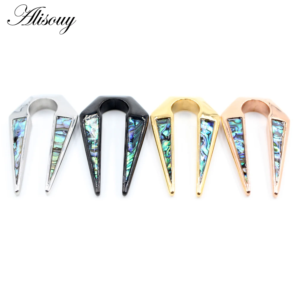 Alisouy 1PC Stainless Steel Shell Heavy Ear Clip Weight Plugs Tunnel Ear Gauges Expander Stretcher Earlobe Piercing Body Jewelry