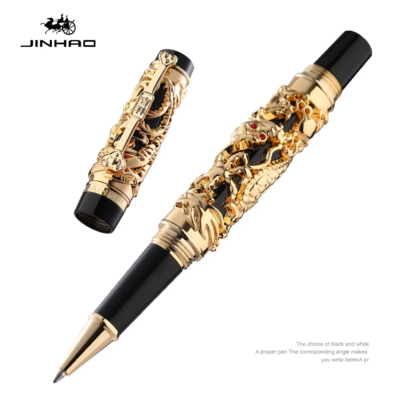 Jinhao Ballpoint Pen Luxury Rollerball  for Writing Dragon and Phoenix  0.7mm Nib Heavy Gift  Business Office Supplies