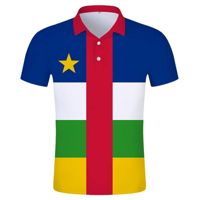 Central African Polo Shirt Logo Free Custom Name Caf Polo Shirt Nation Flag Centrafricaine Republic French Print Photo Clothing