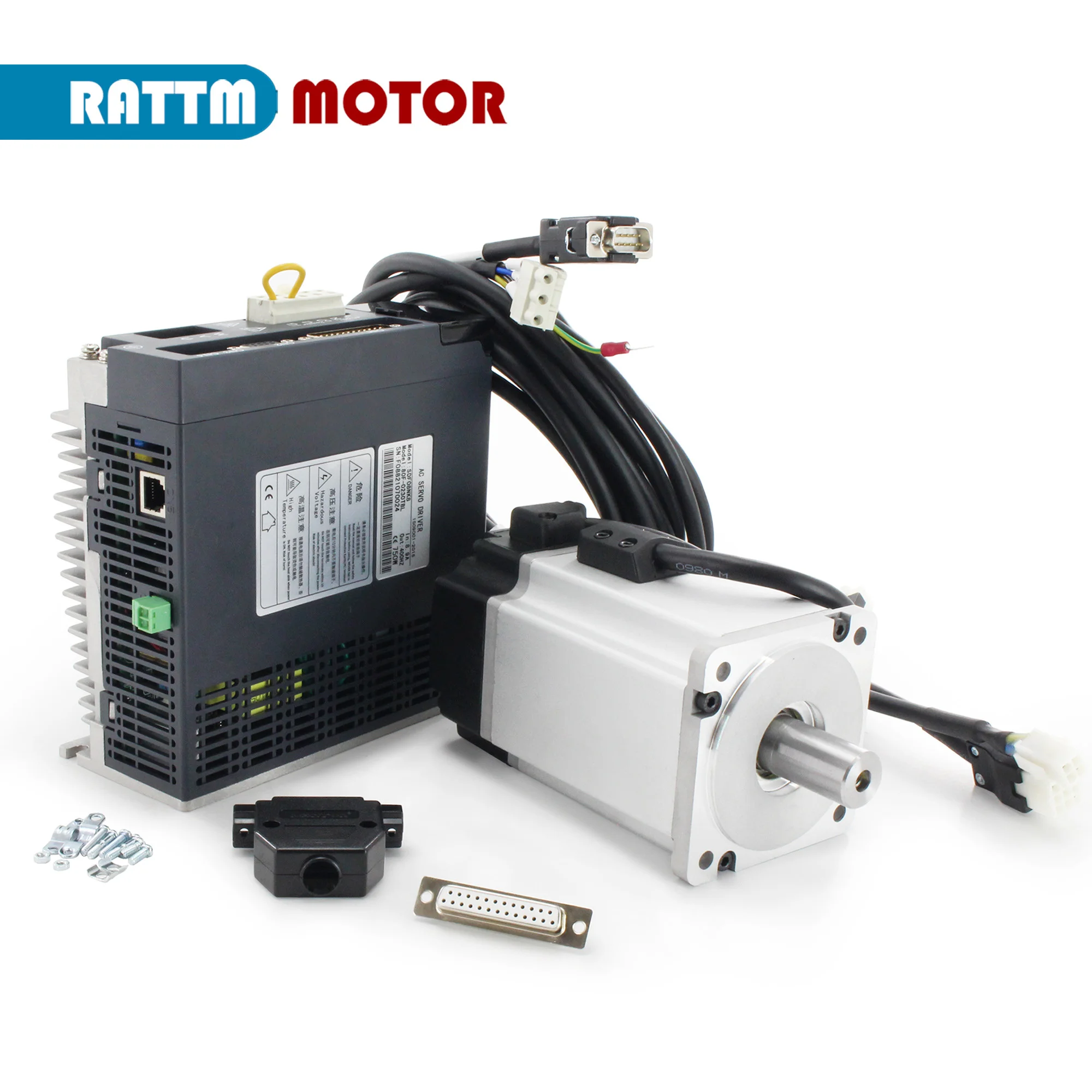 

1KW 1000W AC Servo Stepper Motor Kit No Brake 3.18Nm 5.4A + SDF08NK8 Driver and optical encoder