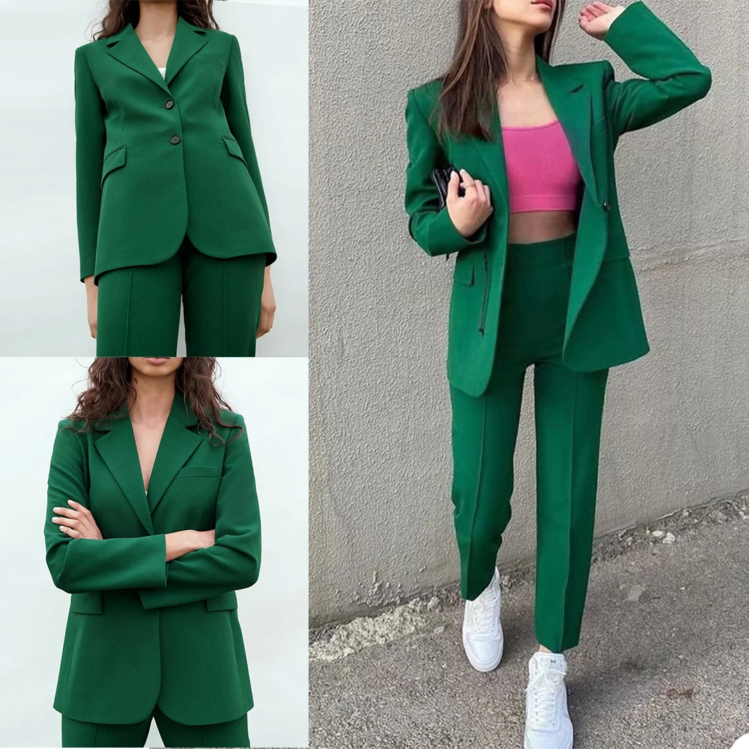 Elegant Women Blazer Suits Loose New Designed Lady Jacket Custom Made One Button Photoshoot Casual Coat 2 Pieces Set